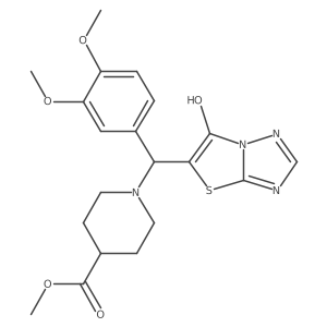 Methyl 1-((3,4-dimethoxyphenyl)(6-hydroxythiazolo[3,2-b][1,2,4]triazol-5-yl)methyl)piperidine-4-carboxylate Structure