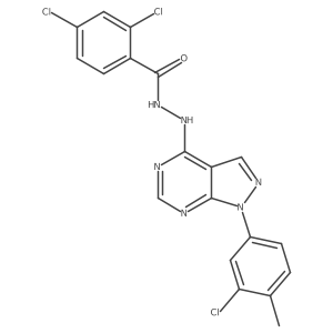 2,4-dichloro-N'-[1-(3-chloro-4-methylphenyl)-1H-pyrazolo[3,4-d]pyrimidin-4-yl]benzohydrazide Structure