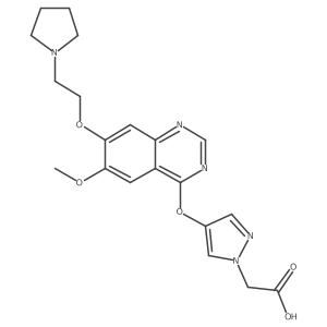 2-(4-(6-methoxy-7-(2-(pyrrolidin-1-yl)ethoxy)quinazolin-4-yloxy)-1H-pyrazol-1-yl)acetic acid Structure
