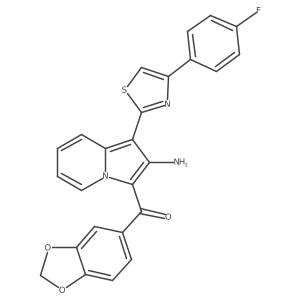 (2-Amino-1-(4-(4-fluorophenyl)thiazol-2-yl)indolizin-3-yl)(benzo[d][1,3]dioxol-5-yl)methanone Structure