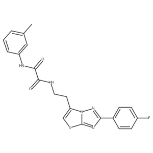 N1-(2-(2-(4-fluorophenyl)thiazolo[3,2-b][1,2,4]triazol-6-yl)ethyl)-N2-(m-tolyl)oxalamide Structure