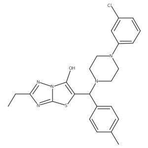 5-((4-(3-Chlorophenyl)piperazin-1-yl)(p-tolyl)methyl)-2-ethylthiazolo[3,2-b][1,2,4]triazol-6-ol结构式