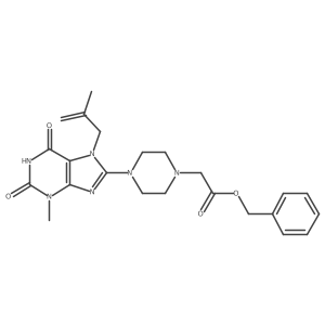 benzyl 2-(4-(3-methyl-7-(2-methylallyl)-2,6-dioxo-2,3,6,7-tetrahydro-1H-purin-8-yl)piperazin-1-yl)acetate结构式