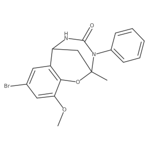 8-bromo-10-methoxy-2-methyl-3-phenyl-5,6-dihydro-2H-2,6-methanobenzo[g][1,3,5]oxadiazocin-4(3H)-one结构式