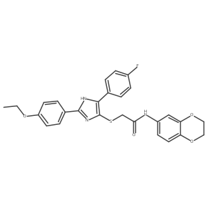 N-(2,3-Dihydro-1,4-benzodioxin-6-YL)-2-{[2-(4-ethoxyphenyl)-5-(4-fluorophenyl)-1H-imidazol-4-YL]sulfanyl}acetamide结构式