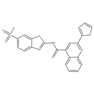 2-(furan-2-yl)-N-[(2Z)-6-(methylsulfonyl)-1,3-benzothiazol-2(3H)-ylidene]quinoline-4-carboxamide结构式