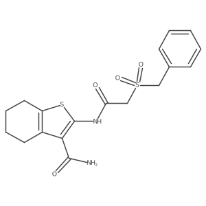 2-(2-Phenylmethanesulfonylacetamido)-4,5,6,7-tetrahydro-1-benzothiophene-3-carboxamide Structure