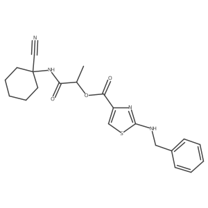 1-[(1-Cyanocyclohexyl)carbamoyl]ethyl 2-(benzylamino)-1,3-thiazole-4-carboxylate结构式