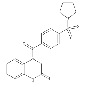 4-(4-(pyrrolidin-1-ylsulfonyl)benzoyl)-3,4-dihydroquinoxalin-2(1H)-one结构式