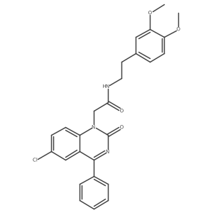 2-(6-chloro-2-oxo-4-phenyl-quinazolin-1-yl)-N-[2-(3,4-dimethoxyphenyl)ethyl]acetamide结构式