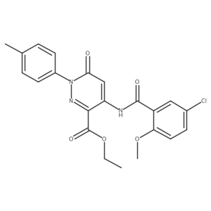 Ethyl 4-(5-chloro-2-methoxybenzamido)-1-(4-methylphenyl)-6-oxo-1,6-dihydropyridazine-3-carboxylate Structure