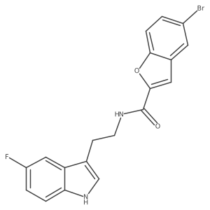 5-bromo-N-[2-(5-fluoro-1H-indol-3-yl)ethyl]-1-benzofuran-2-carboxamide结构式