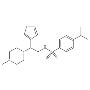 4-isopropyl-N-(2-(4-methylpiperazin-1-yl)-2-(thiophen-3-yl)ethyl)benzenesulfonamide结构式