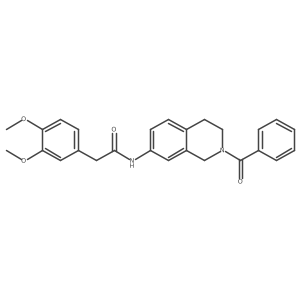 N-(2-benzoyl-1,2,3,4-tetrahydroisoquinolin-7-yl)-2-(3,4-dimethoxyphenyl)acetamide结构式
