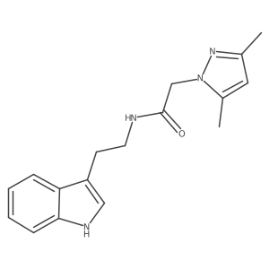 2-(3,5-dimethyl-1H-pyrazol-1-yl)-N-[2-(1H-indol-3-yl)ethyl]acetamide结构式