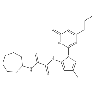 N1-cycloheptyl-N2-(3-methyl-1-(6-oxo-4-propyl-1,6-dihydropyrimidin-2-yl)-1H-pyrazol-5-yl)oxalamide Structure