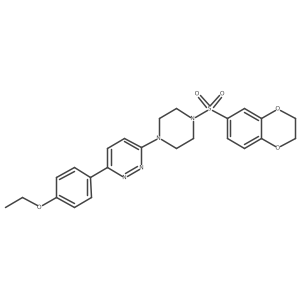 3-(4-((2,3-Dihydrobenzo[b][1,4]dioxin-6-yl)sulfonyl)piperazin-1-yl)-6-(4-ethoxyphenyl)pyridazine结构式