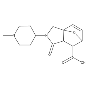 (1S,7R)-3-(1-Methylpiperidin-4-yl)-4-oxo-10-oxa-3-azatricyclo[5.2.1.01,5]dec-8-ene-6-carboxylic acid Structure