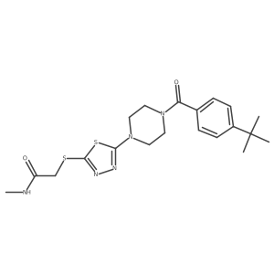 2-((5-(4-(4-(tert-butyl)benzoyl)piperazin-1-yl)-1,3,4-thiadiazol-2-yl)thio)-N-methylacetamide Structure
