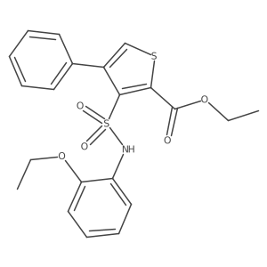 CCOC(=O)c1scc(-c2ccccc2)c1S(=O)(=O)Nc1ccccc1OCC结构式