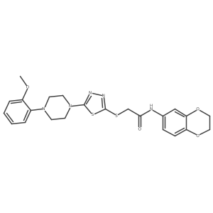 COc1ccccc1N1CCN(c2nnc(SCC(=O)Nc3ccc4c(c3)OCCO4)s2)CC1结构式