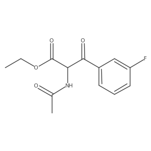 2-Acetylamino-3-(3-fluoro-phenyl)-3-oxo-propionic acid ethyl ester Structure