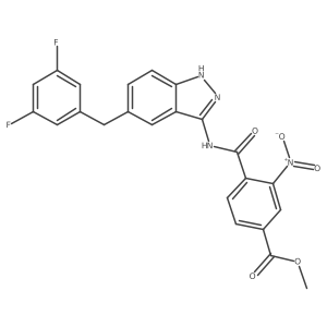methyl 4-{[5-(3,5-difluorobenzyl)-1H-indazol-3-yl]carbamoyl}-3-nitrobenzoate Structure