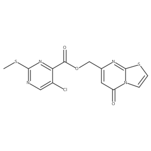 {5-oxo-5H-[1,3]thiazolo[3,2-a]pyrimidin-7-yl}methyl 5-chloro-2-(methylsulfanyl)pyrimidine-4-carboxylate Structure