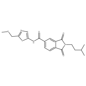 N-[(2E)-5-(methoxymethyl)-1,3,4-thiadiazol-2(3H)-ylidene]-2-(3-methylbutyl)-1,3-dioxo-2,3-dihydro-1H-isoindole-5-carboxamide Structure