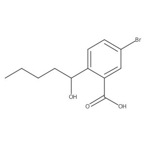 Benzoic acid, 5-bromo-2-(1-hydroxypentyl)- Structure