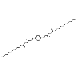 3-(4-(3-Dodecanoyloxy-2,2-dimethylpropylideneamino)phenylimino)-2,2-dimethylpropyl dodecanoate结构式