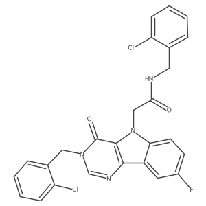 N-(2-chlorobenzyl)-2-(3-(2-chlorobenzyl)-8-fluoro-4-oxo-3H-pyrimido[5,4-b]indol-5(4H)-yl)acetamide Structure