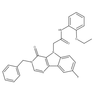2-(3-benzyl-8-fluoro-4-oxo-3H-pyrimido[5,4-b]indol-5(4H)-yl)-N-(2-ethoxyphenyl)acetamide Structure