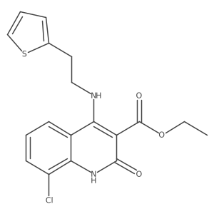 Ethyl 8-chloro-2-oxo-4-((2-(thiophen-2-yl)ethyl)amino)-1,2-dihydroquinoline-3-carboxylate结构式