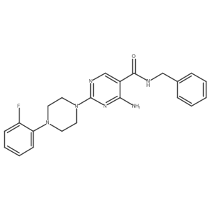 4-amino-N-benzyl-2-[4-(2-fluorophenyl)piperazin-1-yl]pyrimidine-5-carboxamide结构式