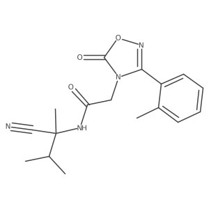 N-(1-cyano-1,2-dimethylpropyl)-2-[3-(2-methylphenyl)-5-oxo-4,5-dihydro-1,2,4-oxadiazol-4-yl]acetamide结构式