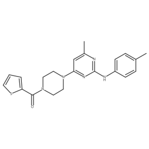 (4-(6-Methyl-2-(p-tolylamino)pyrimidin-4-yl)piperazin-1-yl)(thiophen-2-yl)methanone结构式