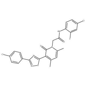 N-(4-chloro-2-fluorophenyl)-2-(3-(3-(4-chlorophenyl)-1,2,4-oxadiazol-5-yl)-4,6-dimethyl-2-oxopyridin-1(2H)-yl)acetamide结构式