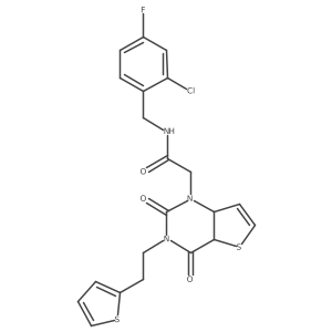 N-[(2-chloro-4-fluorophenyl)methyl]-2-{2,4-dioxo-3-[2-(thiophen-2-yl)ethyl]-1H,2H,3H,4H-thieno[3,2-d]pyrimidin-1-yl}acetamide结构式