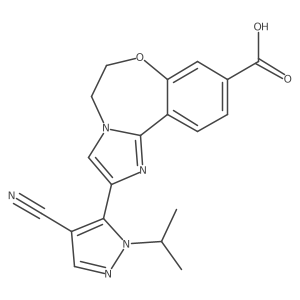 2-(4-cyano-1-isopropyl-1H-pyrazol-5-yl)-5,6-dihydrobenzo[f]imidazo[1,2-d][1,4]oxazepine-9-carboxylic acid结构式