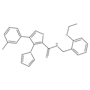 N-(2-ethoxybenzyl)-3-(1H-pyrrol-1-yl)-4-(m-tolyl)thiophene-2-carboxamide结构式