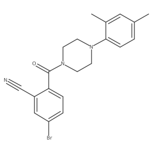5-Bromo-2-[4-(2,4-dimethylphenyl)piperazine-1-carbonyl]benzonitrile Structure