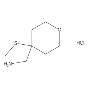 [4-(Methylsulfanyl)oxan-4-yl]methanamine hydrochloride结构式