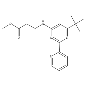 Methyl 3-((6-(tert-butyl)-2-(pyridin-2-yl)pyrimidin-4-yl)amino)propanoate结构式