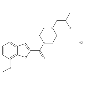 (4-(2-Hydroxypropyl)piperazin-1-yl)(7-methoxybenzofuran-2-yl)methanone hydrochloride Structure