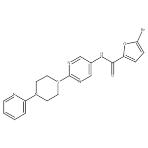 5-bromo-N-(2-(4-(pyridin-2-yl)piperazin-1-yl)pyrimidin-5-yl)furan-2-carboxamide结构式