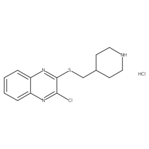 2-Chloro-3-((piperidin-4-ylmethyl)thio)quinoxaline hydrochloride结构式