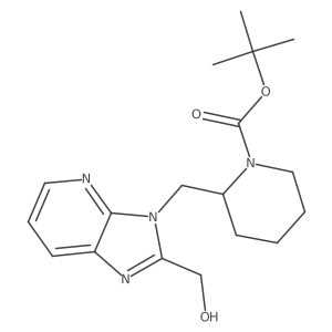 tert-Butyl 2-((2-(hydroxymethyl)-3H-imidazo[4,5-b]pyridin-3-yl)methyl)piperidine-1-carboxylate结构式