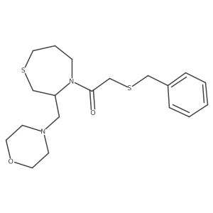 2-(Benzylthio)-1-(3-(morpholinomethyl)-1,4-thiazepan-4-yl)ethanone Structure