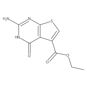 Ethyl 2-amino-4-oxo-1H,4H-thieno[2,3-d]pyrimidine-5-carboxylate结构式